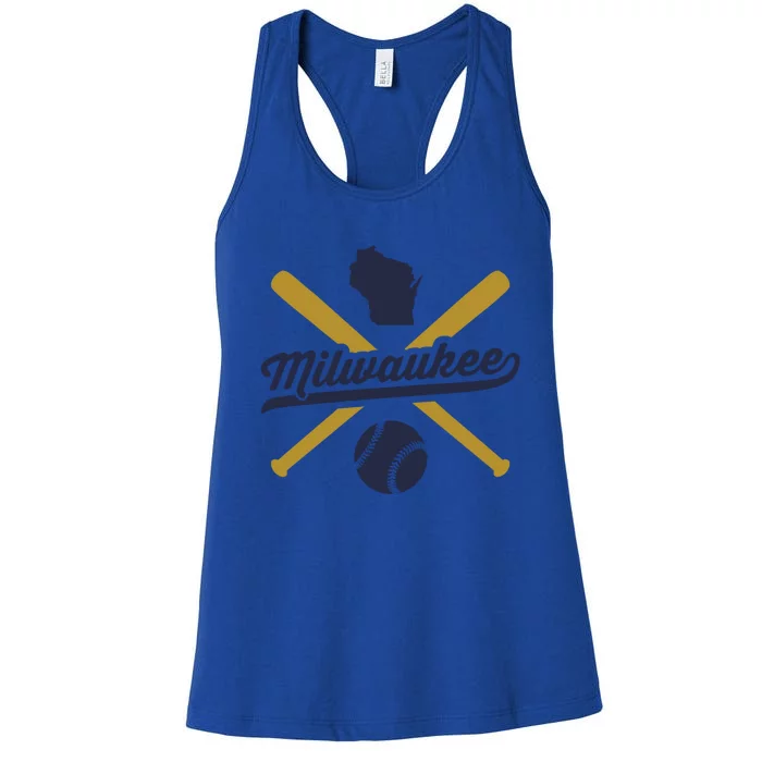 Milwaukee Baseball Vintage Wisconsin Pride Love City Gift Women's Racerback Tank