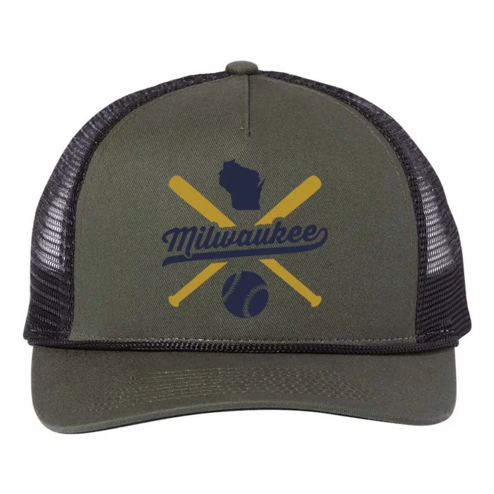 Milwaukee Baseball Vintage Wisconsin Pride Love City Gift Retro Rope Trucker Hat Cap