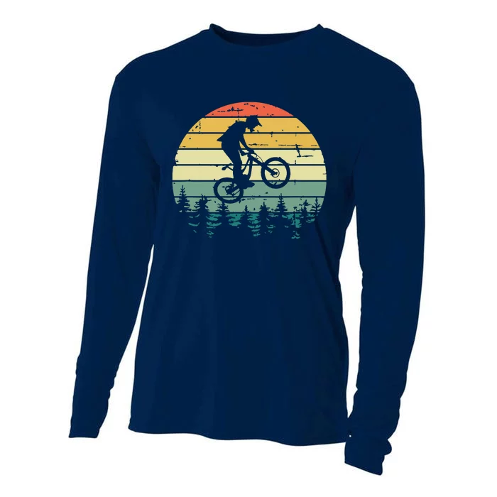 Mountain Bike Vintage Downhill Biking MTB Riding Cooling Performance Long Sleeve Crew