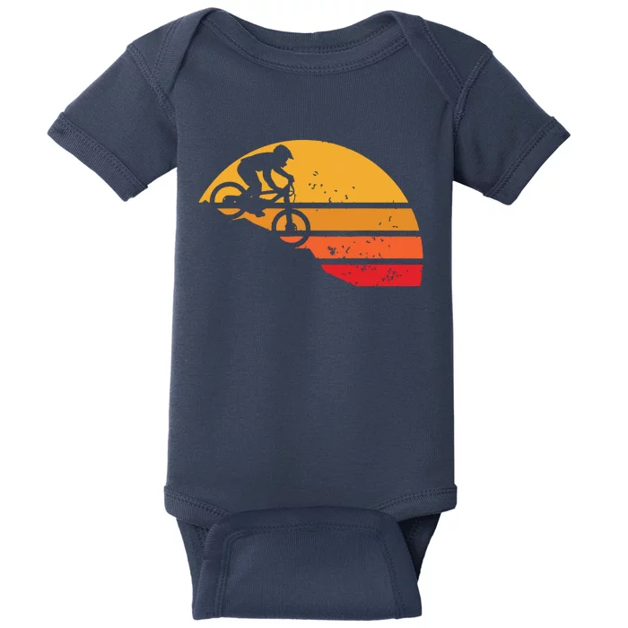 Mountain Bike Vintage MTB Downhill Biking Cycling Biker Gift Baby Bodysuit