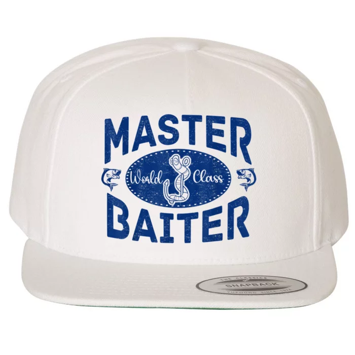 Master Baiter Vintage Bass Fishing Fisherman Men Funny Wool Snapback Cap