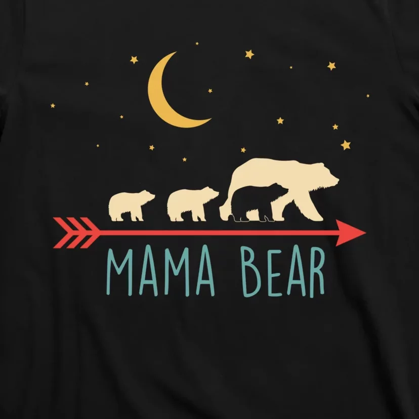 Mama Bear With 3 Cubs Hoodie Mama Bear Hooded T-Shirt