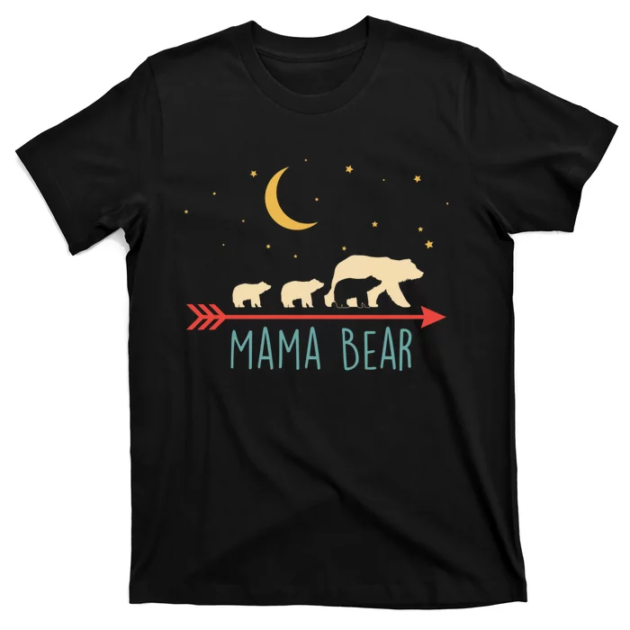 Mama Bear With 3 Cubs Hoodie Mama Bear Hooded T-Shirt