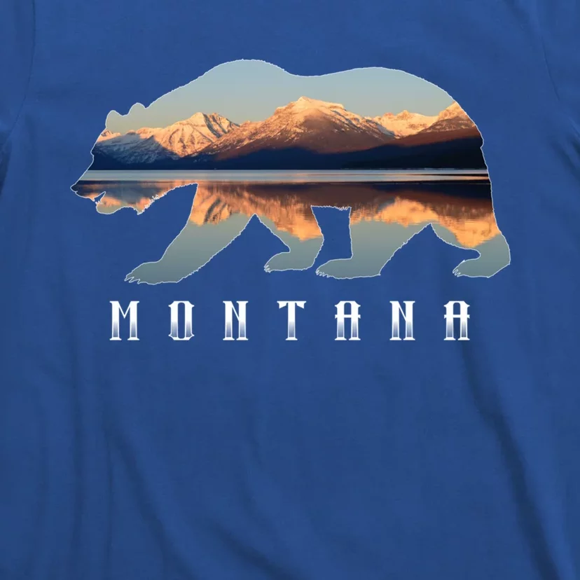 Montana Bear With Glacier National Park Lake Image Souvenir T-Shirt