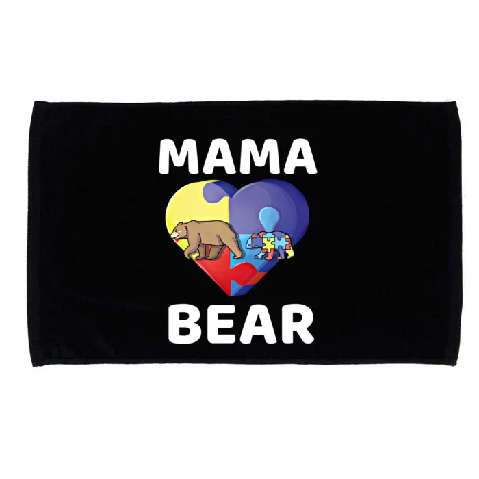 Mama Bear World Autism Awareness Day Family Mommy Gift Cute Gift Microfiber Hand Towel