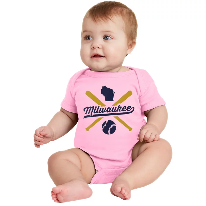 Milwaukee Baseball Wisconsin Pride Love City Baby Bodysuit