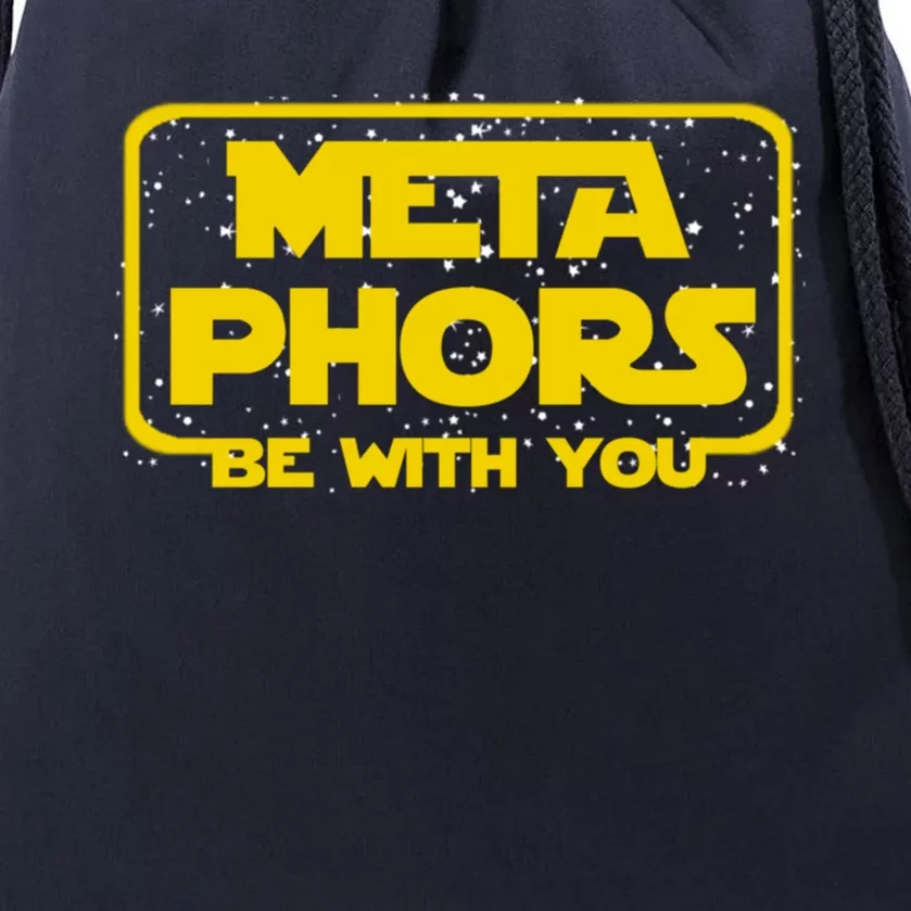 Metaphors Be With You Funny English Teacher Space Gift Drawstring Bag