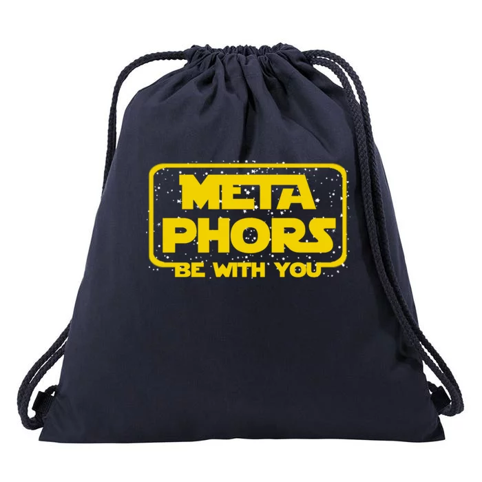 Metaphors Be With You Funny English Teacher Space Gift Drawstring Bag