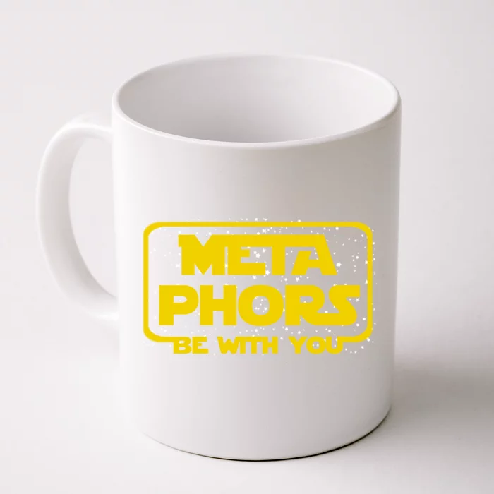 Metaphors Be With You Funny English Teacher Space Gift Front & Back Coffee Mug