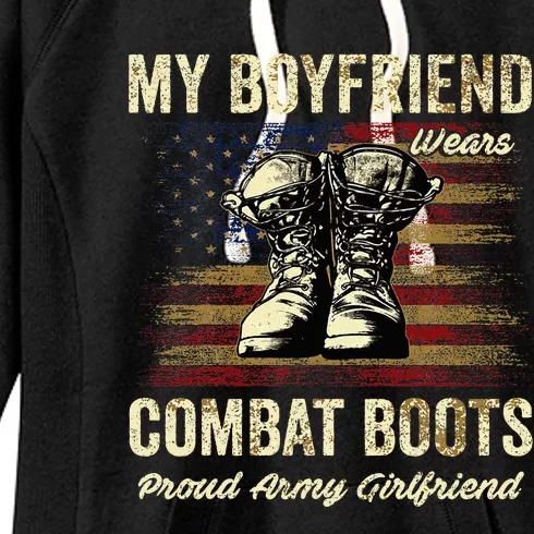 My Boyfriend Wears Combat Boots Proud Army Girlfriend Women's Fleece Hoodie