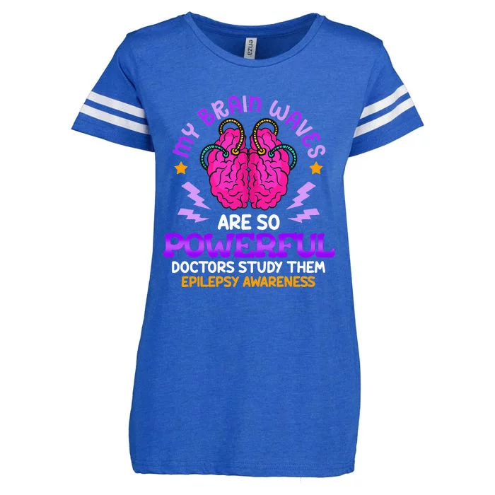 My Brain Waves Are So Powerful Epilepsy Warrior Enza Ladies Jersey Football T-Shirt