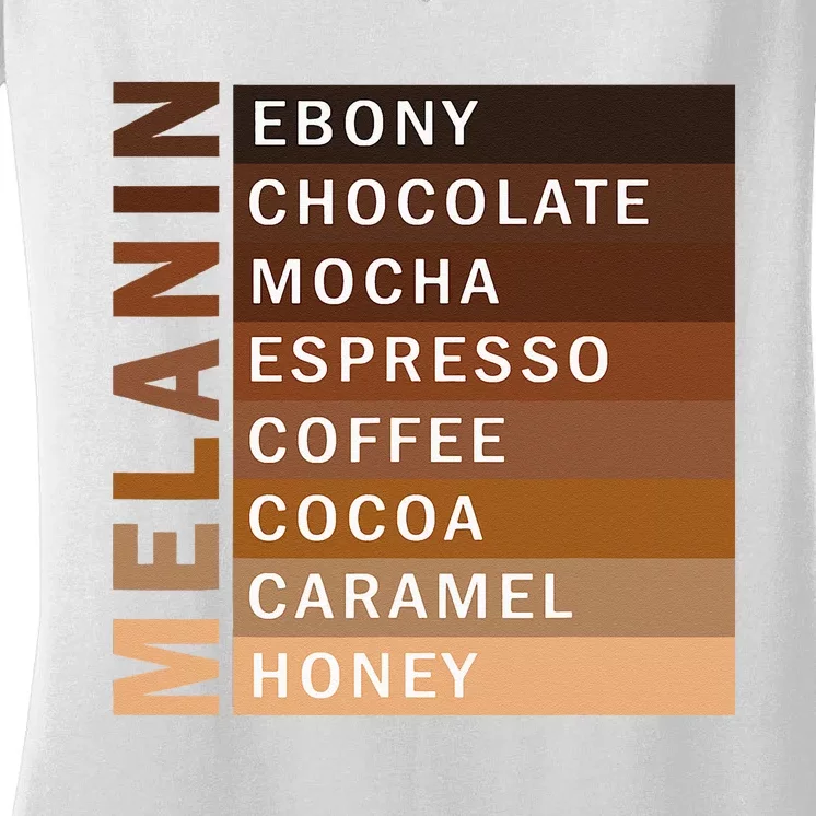 Melanin Black Women Poppin Brown Skin Black Girl Magic Women's V-Neck T-Shirt