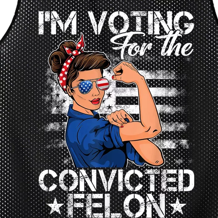 Messy Bun Woman Im Voting For The Convicted Felon Trump 2024 Mesh Reversible Basketball Jersey Tank