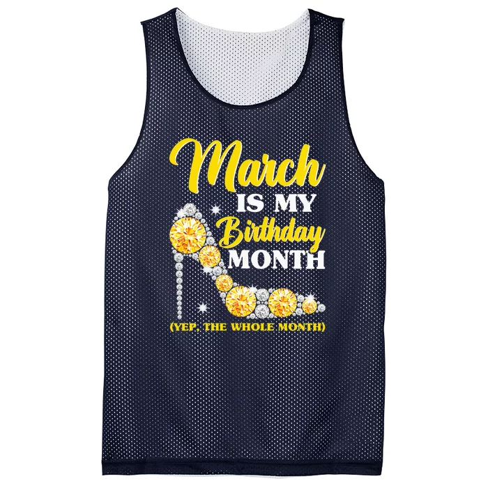 March Birthday Women Yep The Whole Month Bling Mesh Reversible Basketball Jersey Tank