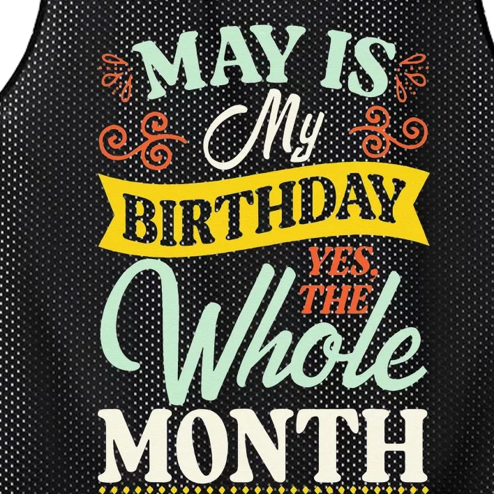 May Birthday Wo Funny May is my Birthday Mesh Reversible Basketball Jersey Tank