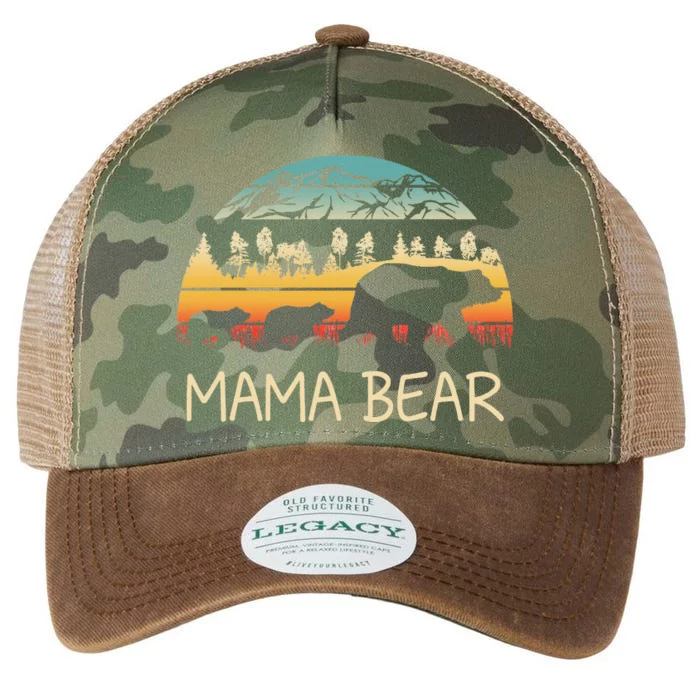 Mama Bear With 2 Cubs Mountains Legacy Tie Dye Trucker Hat