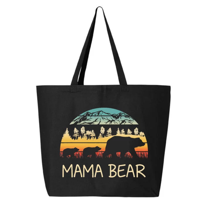 Mama Bear With 2 Cubs Mountains 25L Jumbo Tote