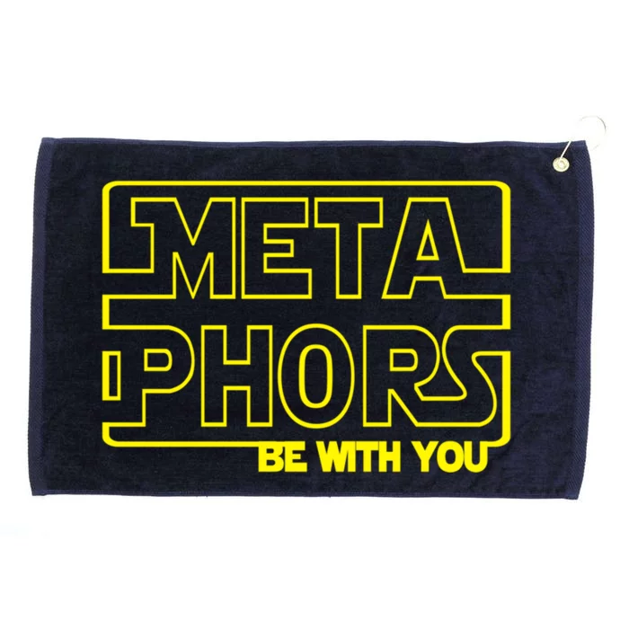 Metaphors Be With You Funny English Teacher Cute Gift Funny Gift Grommeted Golf Towel