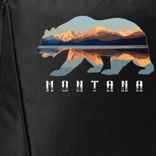 Montana Bear With Glacier National Park Lake Image Souvenir City Backpack