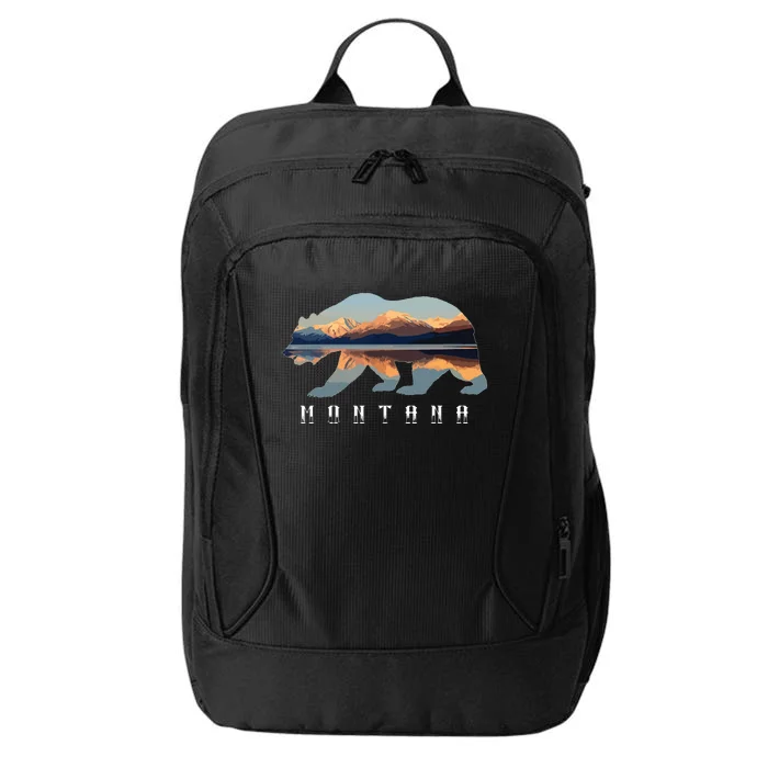 Montana Bear With Glacier National Park Lake Image Souvenir City Backpack