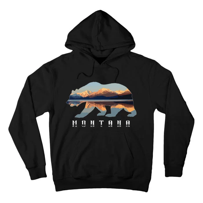 Montana Bear With Glacier National Park Lake Image Souvenir Tall Hoodie