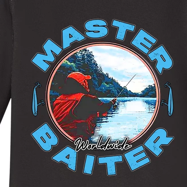 Master Baiter Worldwide Fishing Baby Long Sleeve Bodysuit