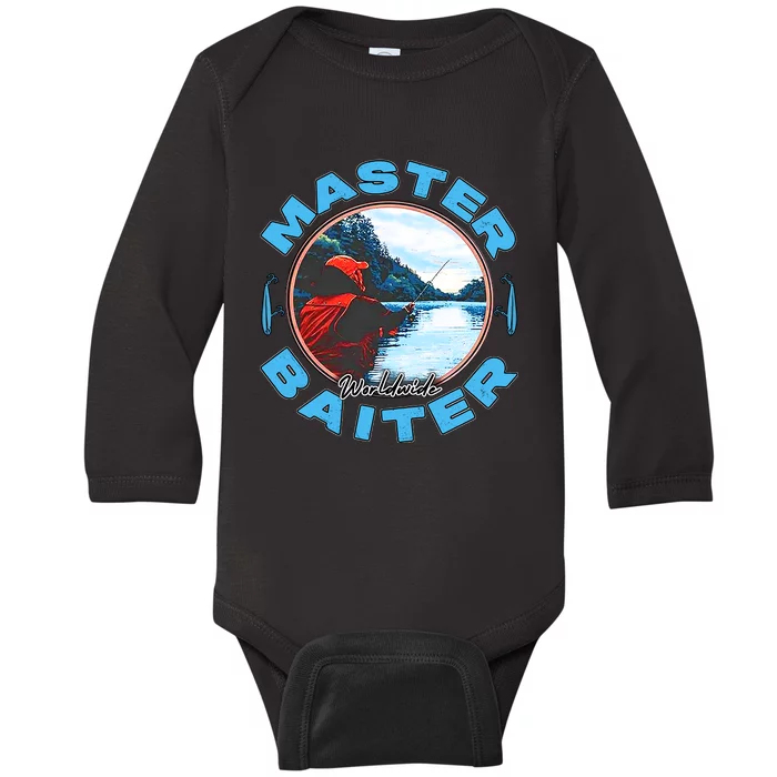 Master Baiter Worldwide Fishing Baby Long Sleeve Bodysuit