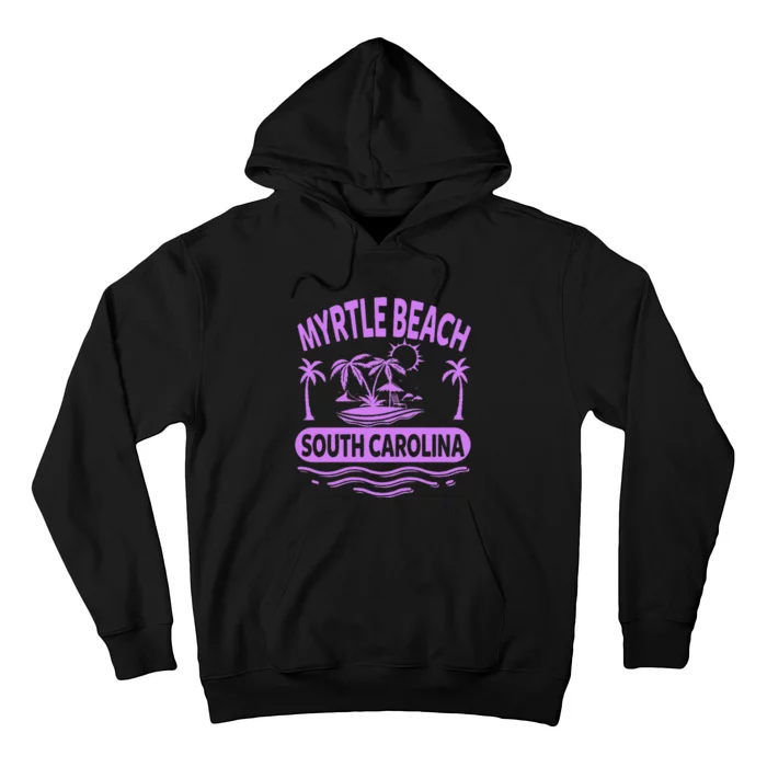 Myrtle Beach Womens Purple South Carolina Beach Vacation Hoodie