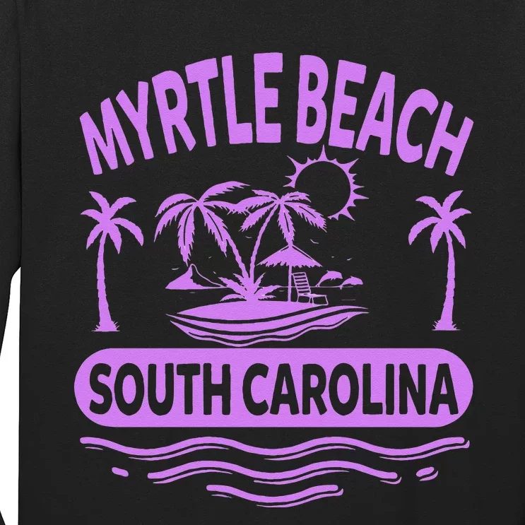 Myrtle Beach Womens Purple South Carolina Beach Vacation Long Sleeve Shirt