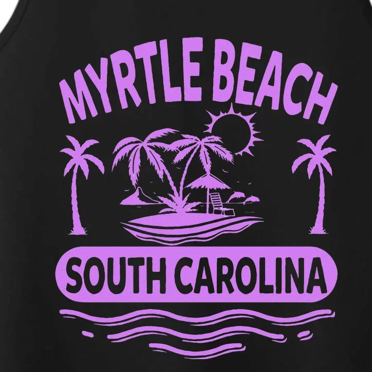 Myrtle Beach Womens Purple South Carolina Beach Vacation Performance Tank