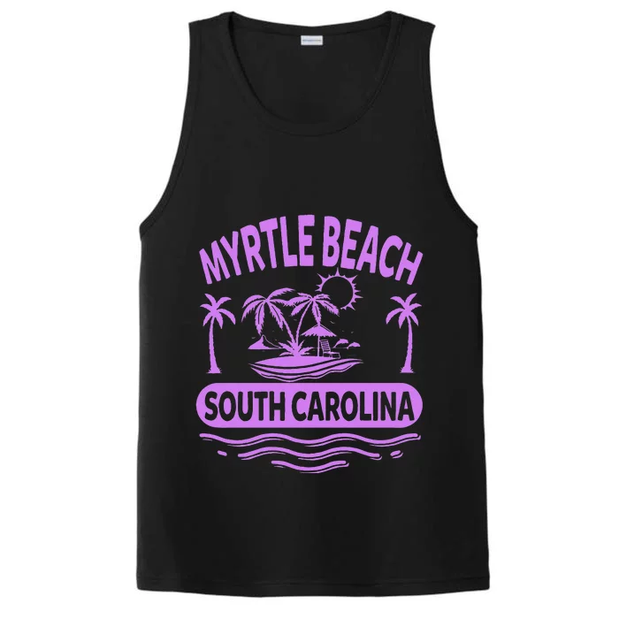 Myrtle Beach Womens Purple South Carolina Beach Vacation Performance Tank