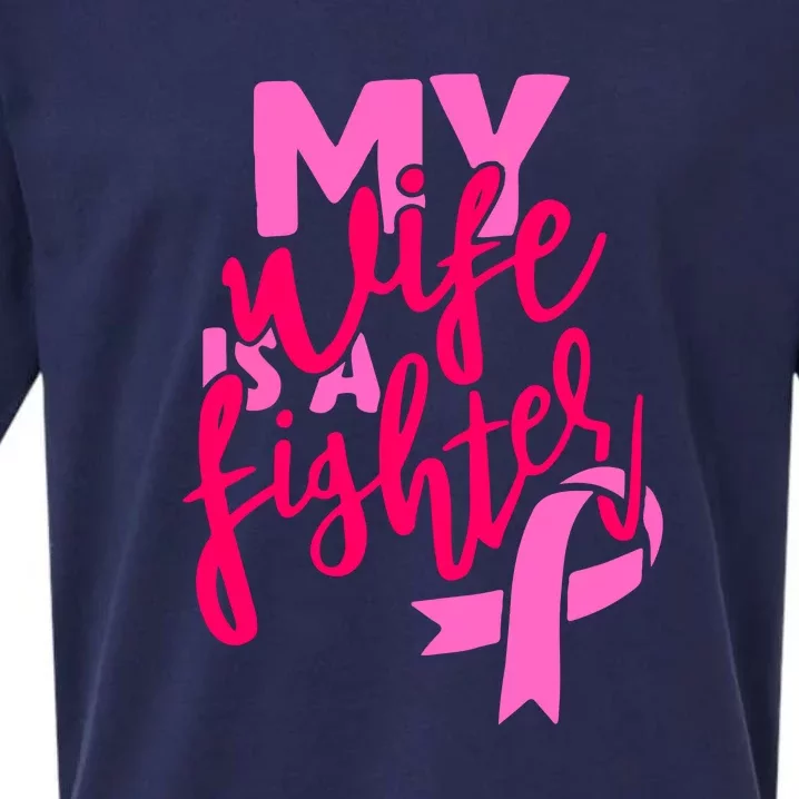 My Best Wife Is A Fighter For Breast Cancer Awareness Gift Sueded Cloud Jersey T-Shirt