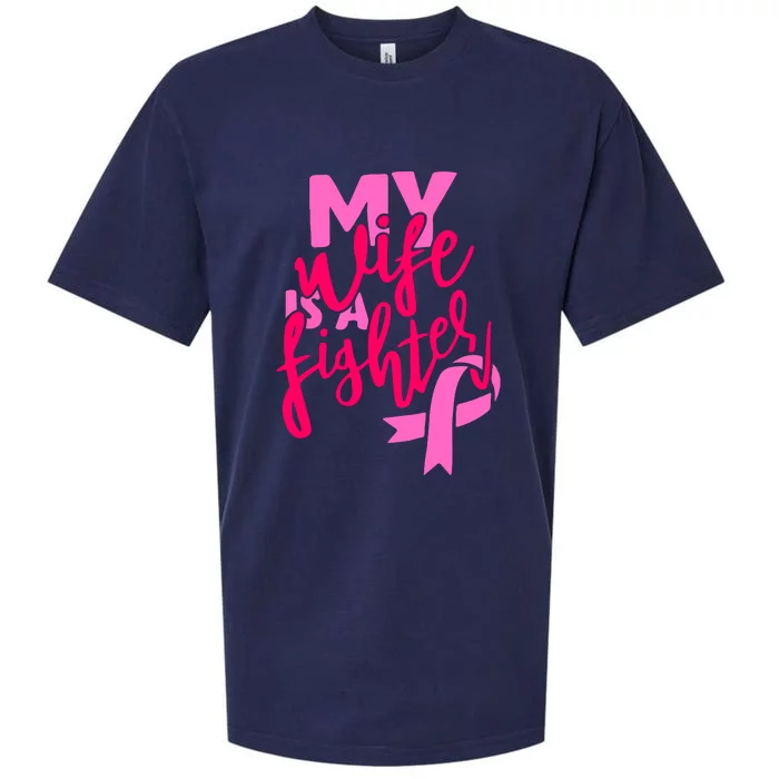 My Best Wife Is A Fighter For Breast Cancer Awareness Gift Sueded Cloud Jersey T-Shirt