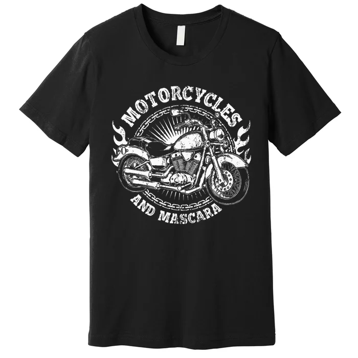 Motorcycle Biker Women Gift Makeup Mascara Biker Premium T-Shirt