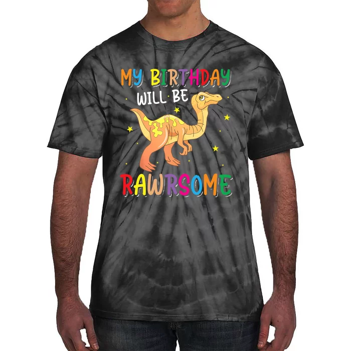 My Birthday Will Be Rawrsome Gallimimus Tie-Dye T-Shirt