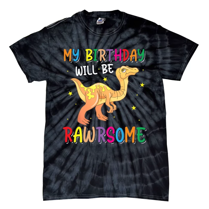 My Birthday Will Be Rawrsome Gallimimus Tie-Dye T-Shirt