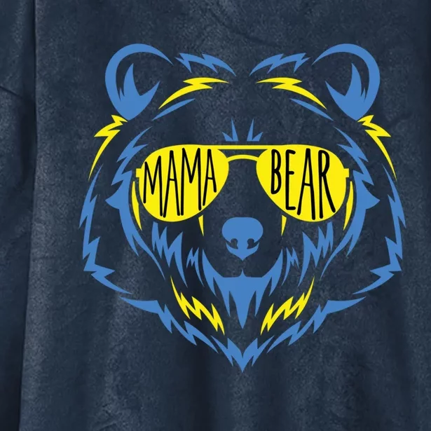 Mama Bear World Down Syndrome Awareness Day T21 Gift Hooded Wearable Blanket