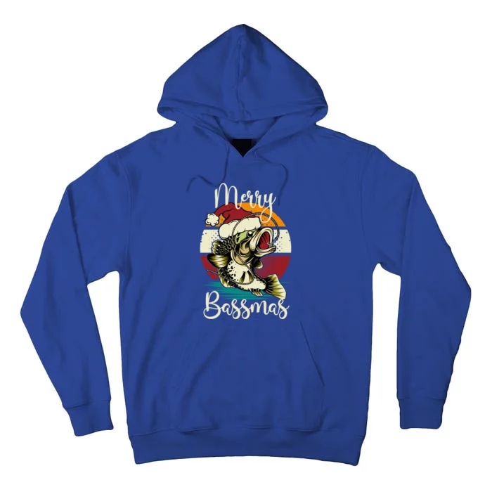 Merry Bassmas Xmas Bass Fishing Funny Christmas Fisher Cute Gift Tall Hoodie