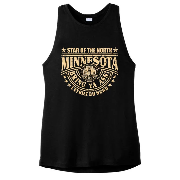 Minnesota Bring Ya Ass Minnesota Souvenir Bring Ya Ass Fun Cute Gift Ladies Tri-Blend Wicking Tank