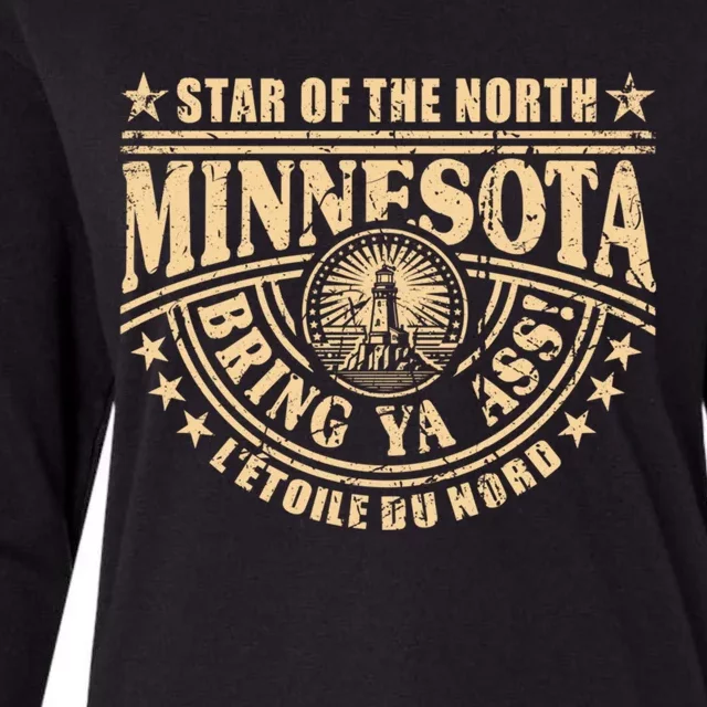 Minnesota Bring Ya Ass Minnesota Souvenir Bring Ya Ass Fun Cute Gift Womens Cotton Relaxed Long Sleeve T-Shirt