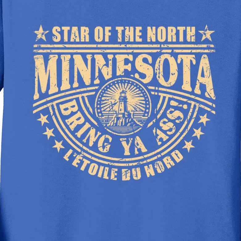 Minnesota Bring Ya Ass Minnesota Souvenir Bring Ya Ass Fun Cute Gift Kids Long Sleeve Shirt