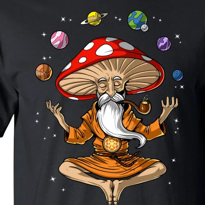 Mushroom Buddha Zen Yoga Meditation Psychedelic Hippie Fungi Tall T-Shirt