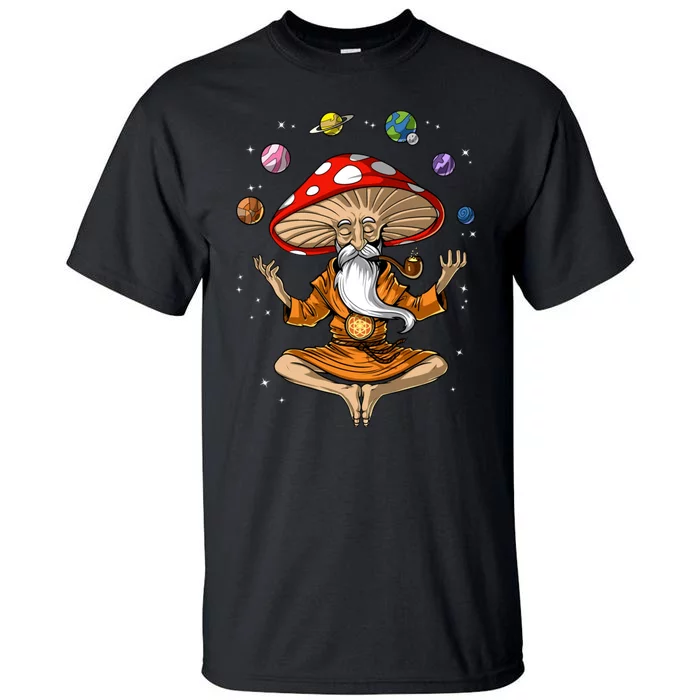 Mushroom Buddha Zen Yoga Meditation Psychedelic Hippie Fungi Tall T-Shirt