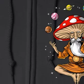 Mushroom Buddha Zen Yoga Meditation Psychedelic Hippie Fungi Full Zip Hoodie