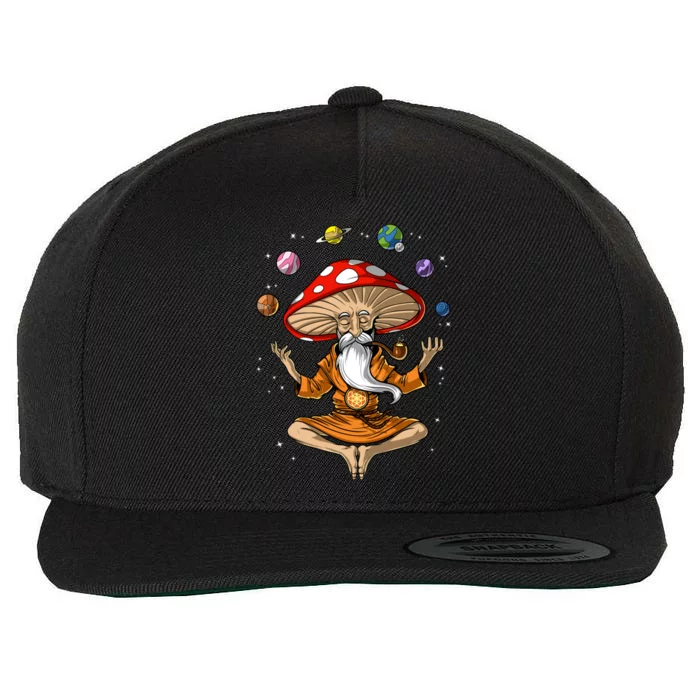 Mushroom Buddha Zen Yoga Meditation Psychedelic Hippie Fungi Wool Snapback Cap