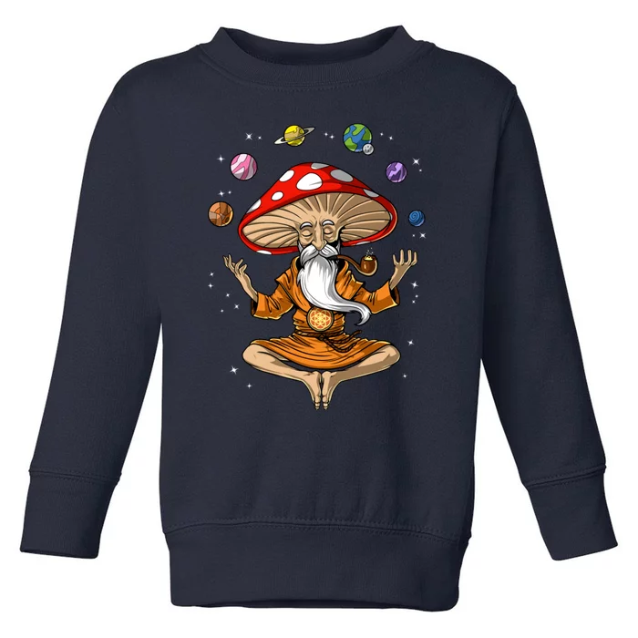 Mushroom Buddha Zen Yoga Meditation Psychedelic Hippie Fungi Toddler Sweatshirt