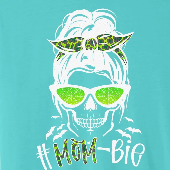 Messy Bun Zombie Mom Funny Halloween Costume Skull ChromaSoft Performance T-Shirt