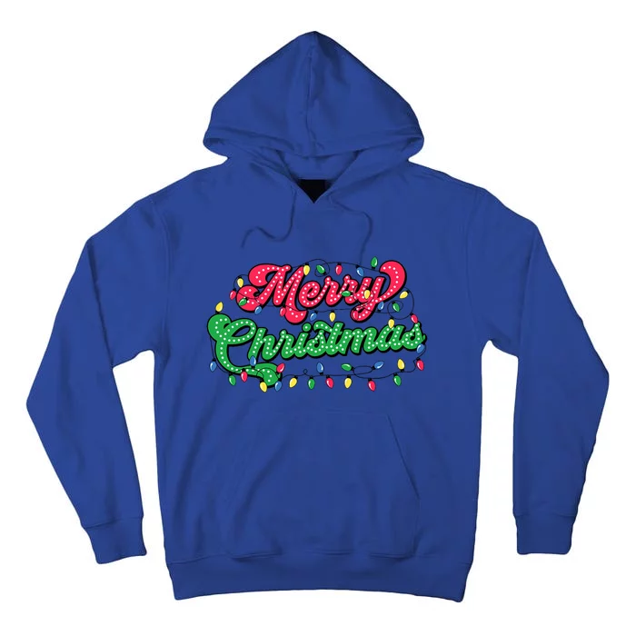 Merry Christmas 2024 Family Matching Christmas Lights Xmas Tall Hoodie