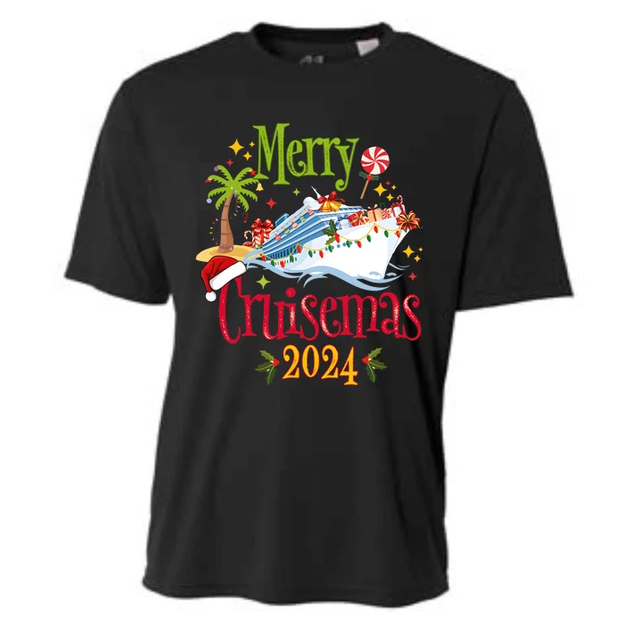 Merry Cruisemas 2024 Family Cruise Group Cooling Performance Crew T-Shirt