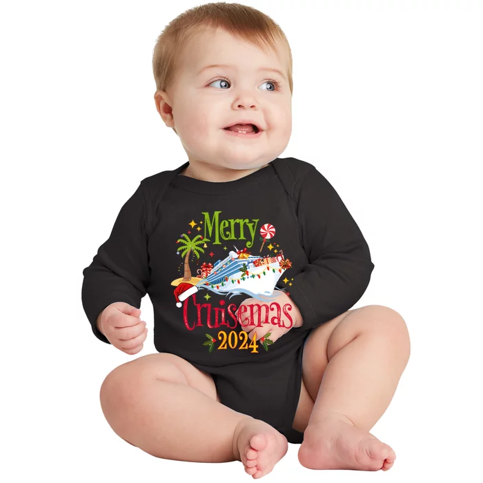 Merry Cruisemas 2024 Family Cruise Group Baby Long Sleeve Bodysuit